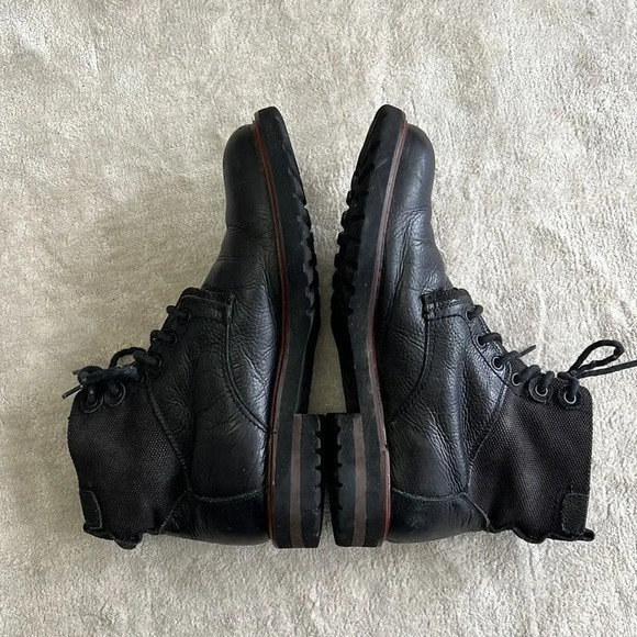 THE RAIL High Top Lace Up Style Zipper Side LEATHER BOOTS Shoes SIZE EA 43 US 10 - Picture 7 of 12